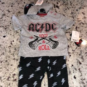 AC/DC Newborn 3 piece outfit set